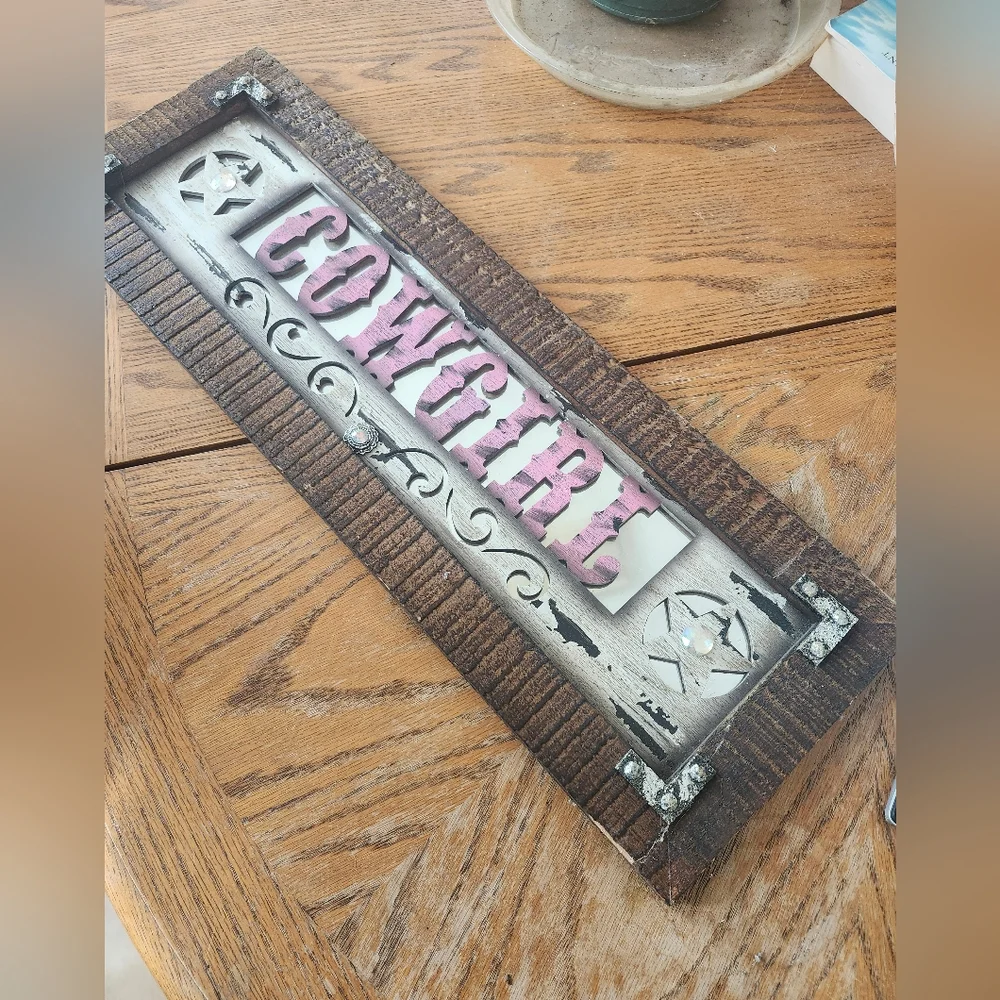 Cowgirl Mirrored Sign